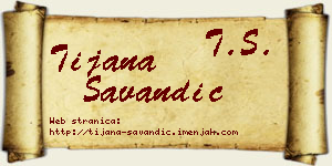 Tijana Savandić vizit kartica
